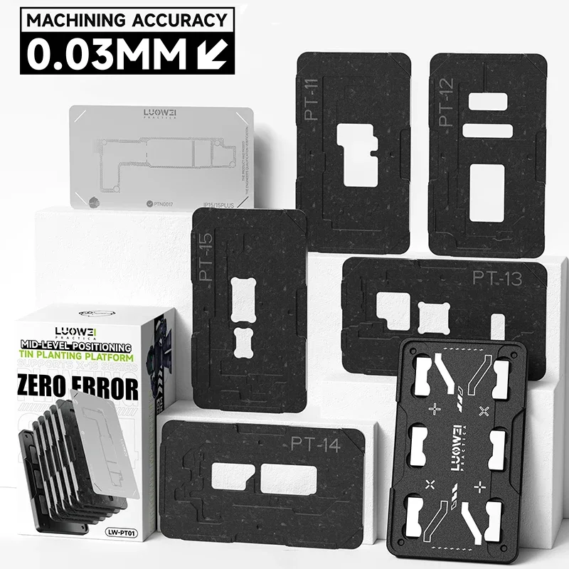 LUOWEI LW-PT01 Middle Frame BGA Reballing Stencil Platform For iPhone X-15 Pro MAX Motherboard Layered Rework Soldering Kits