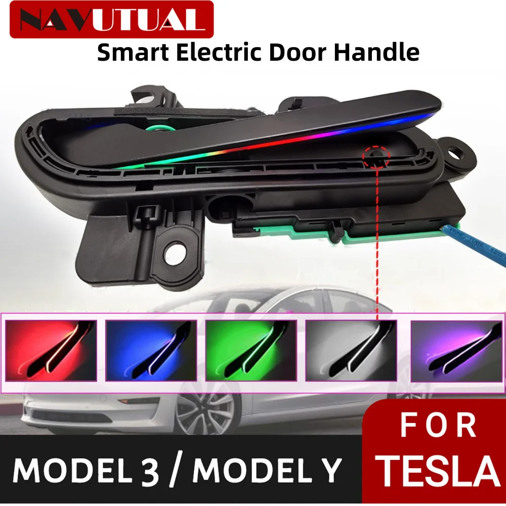 

Upgraded Smart Integrated Electric Door Handles with Colorful LED Lights for Tesla Model 3 Y 2018-2023 Automatically Open Handle