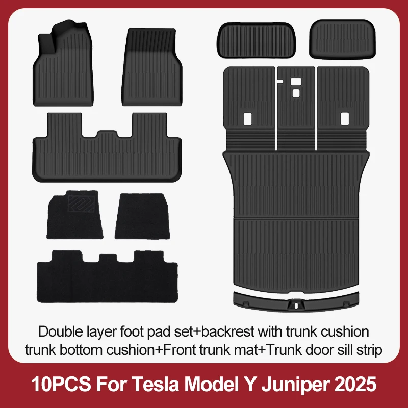 BYTON Voor Tesla Model Y Juniper 2025-2026 Premium/Performance TPE Vloermatten Bagagebak Automatten Slijtvaste Matten Waterdicht