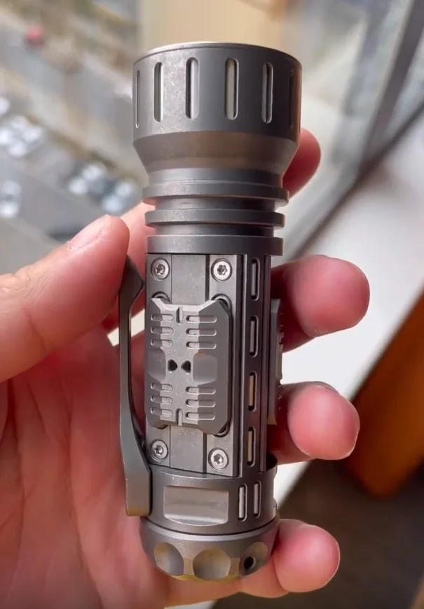 Used EDC MEOTE flashlight Titanium alloy sandblasting process  strong light 5Torch Lamp decompression toy
