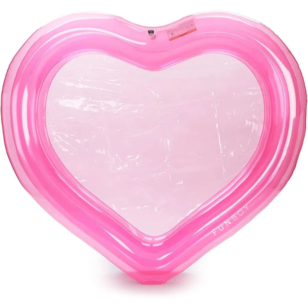 

FUNBOY Giant Inflatable Luxury Clear Pink Heart Kiddie Pool, Year-Round Fun for Ball Pits, Swimming Pools, a Summer Pool Party