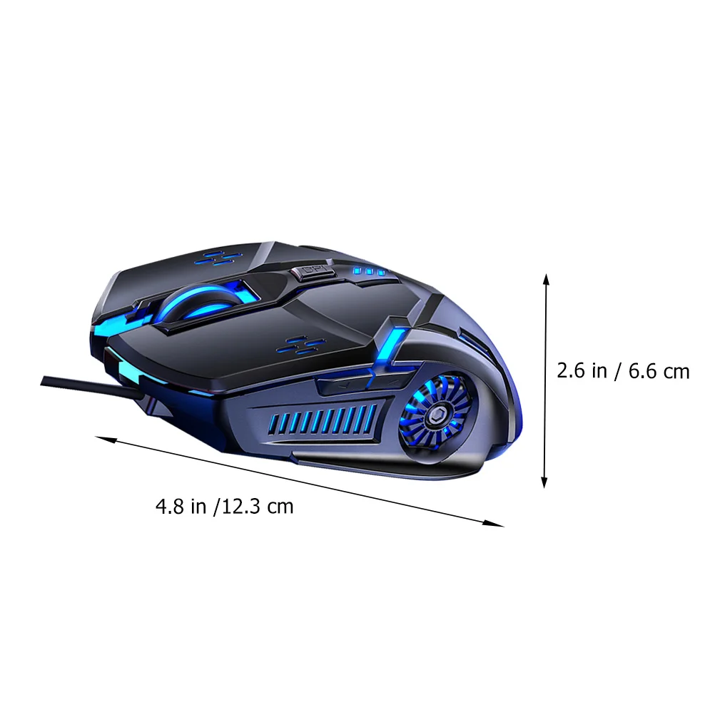 1Pcs Silent Luminescent Gaming Mouse Computer Mouse with Skin-Like Surface 6 Button Layout Comfort Grip for Large