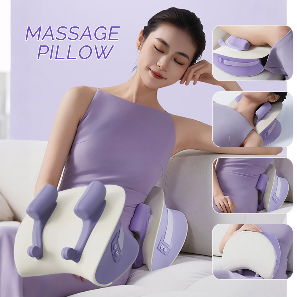 

Foreverlily Neck Cervical Massage Pillow Rechargeable 6D Ergonomic Neck and Shoulder Massager Knead Waist Leg Trapezius Massage