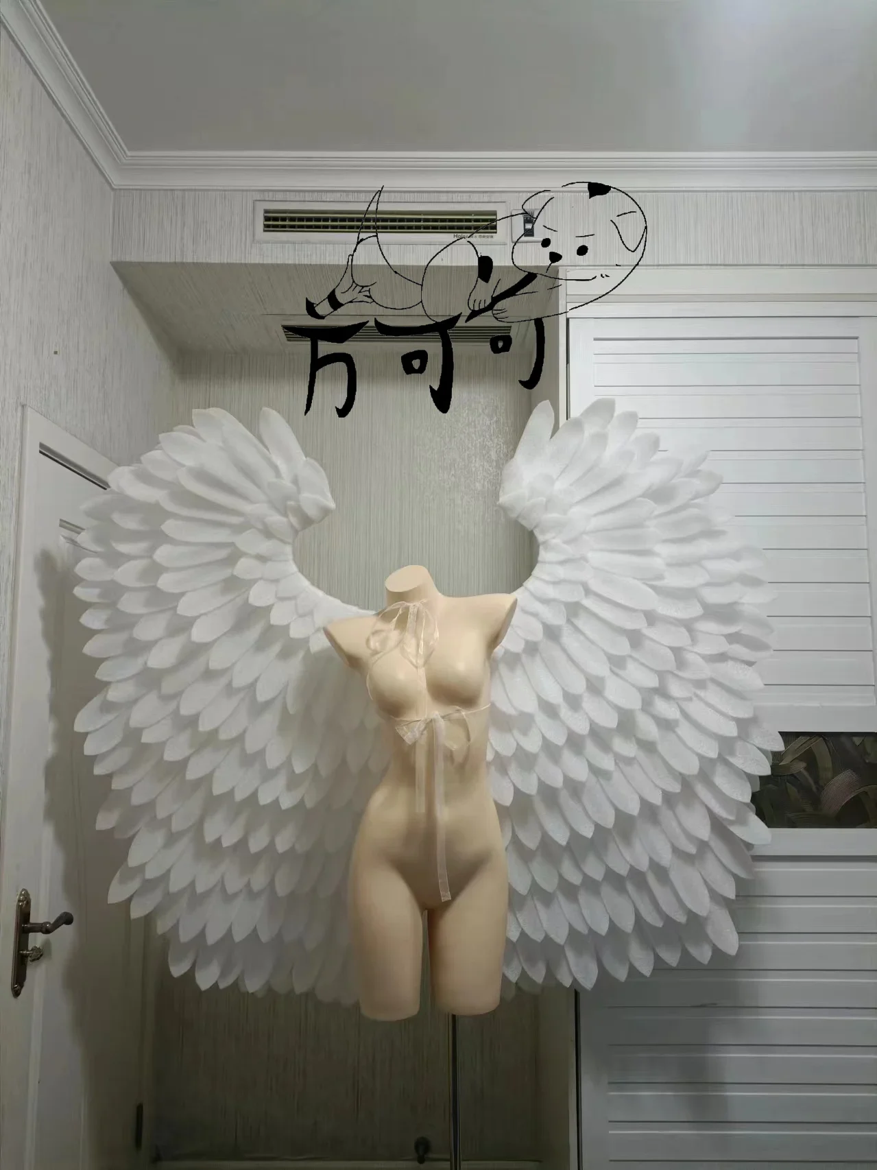White Pearl Cotton Wing Halloween Wings Model Catwalk Costume Super Nightclub Performance Props Halloween Party Props