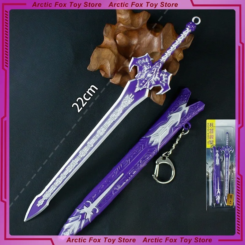 Espada de dragón demonio de 22cm, modelo de Anime, artesanías de aleación, decoración de escritorio, colección de periféricos de juego, regalos de Festival, juguetes para niños
