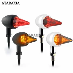 Motorcycle Turn Signal Light Metal Shell LED Bullet Moto Flashing 12V Stop Light Rear Brake lights Indicator Blinker Rear Lights