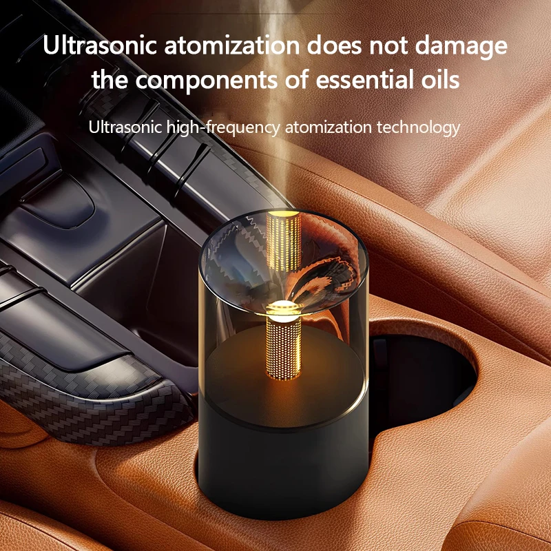 

Humidifier, new candlelight car vintage ambient light, home and office humidifier, mini fragrance machine