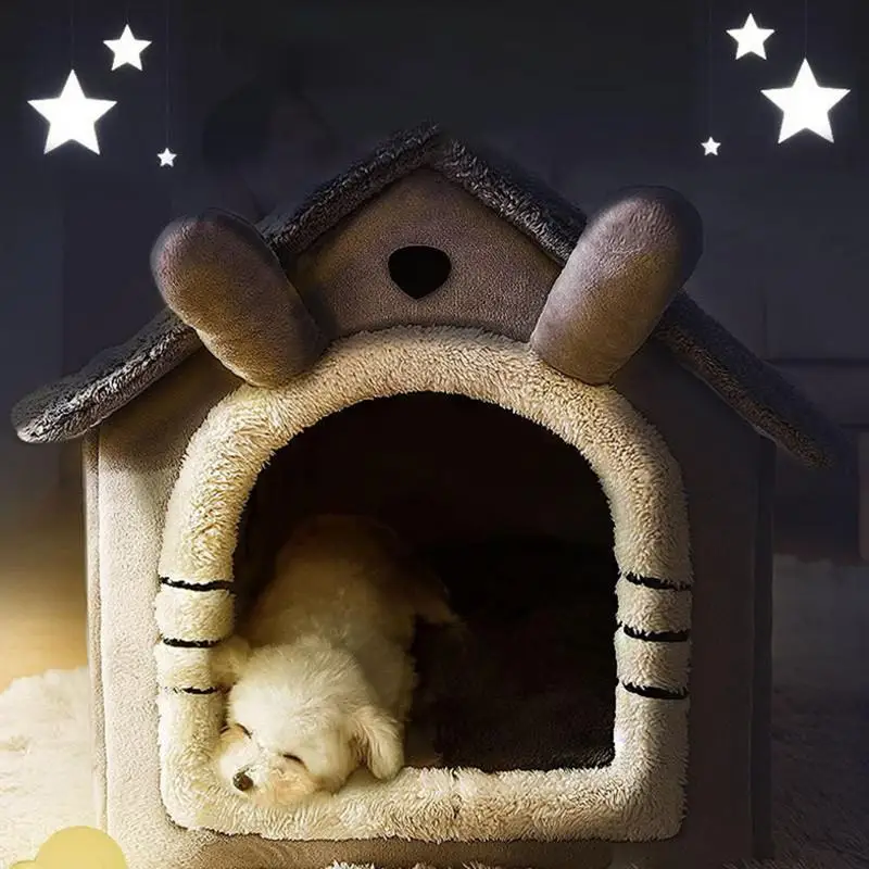 Indoor Dog House Portable And Durable Indoor Cat Bed Dog House Removable And Washable Cartoon Dog Tent House