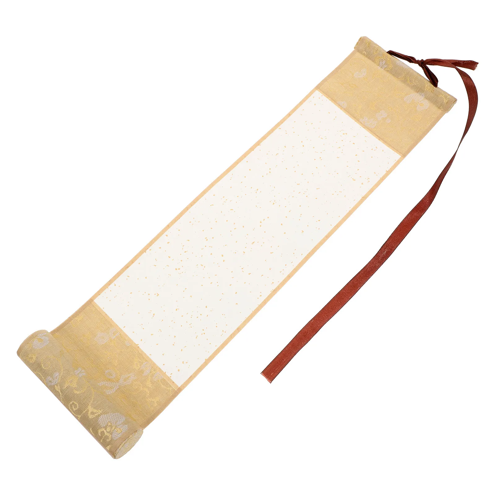 

Calligraphy Practice Scroll Blank Xuan Paper with Wooden Rods for Chinese Art Painting Wedding Invitation Vows Hanging Wall