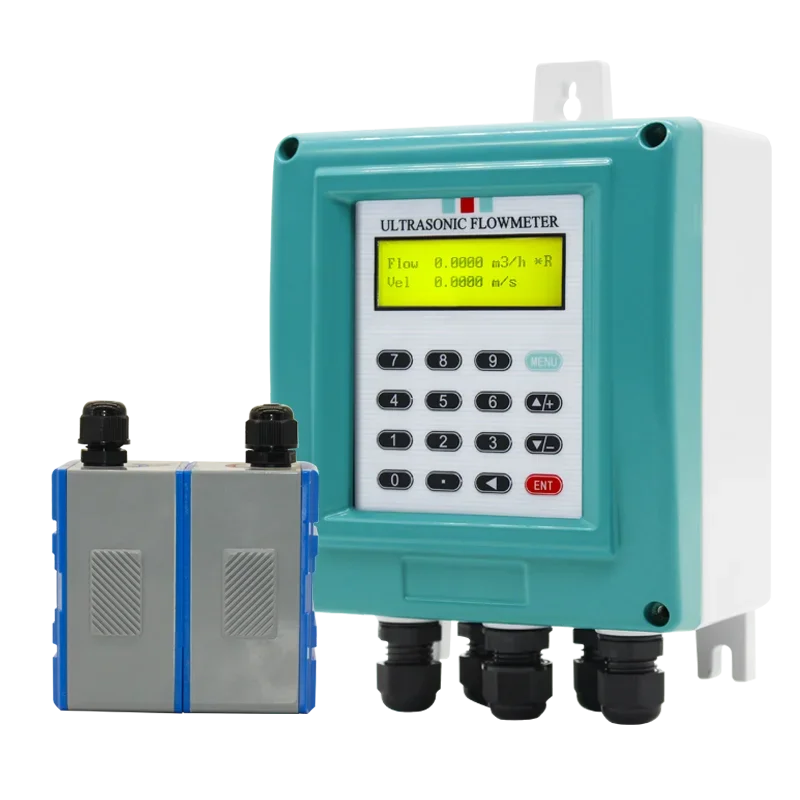 QTUF-200B transit-time clamp-on flow meter water flowmeter flow rate sensor cheap ultrasonic flow meter