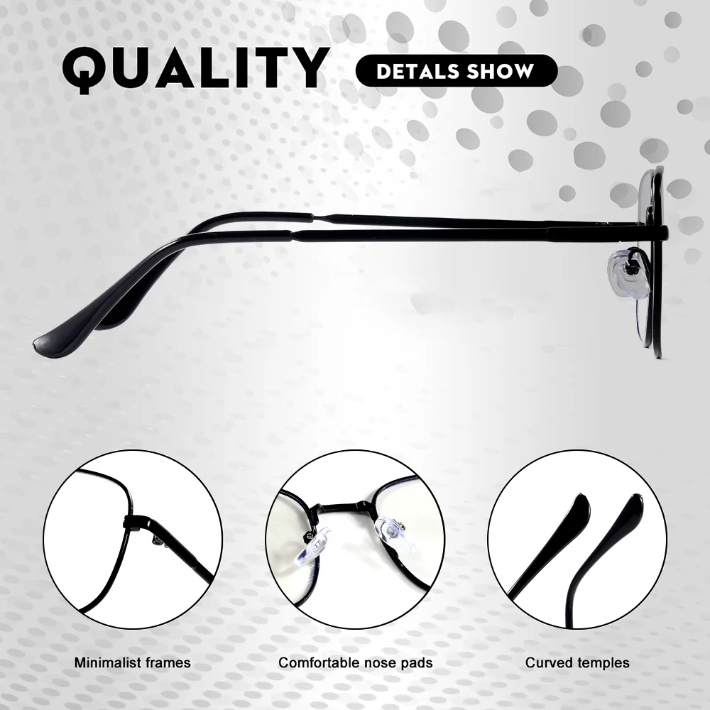 CRIXALIS Photochrome quadratische Sonnenbrille für Damen und Herren, Metallrahmen-Design, Dekoration, Alltag, Sonnenscheinbrille, UV400-Schirm – Detail 4