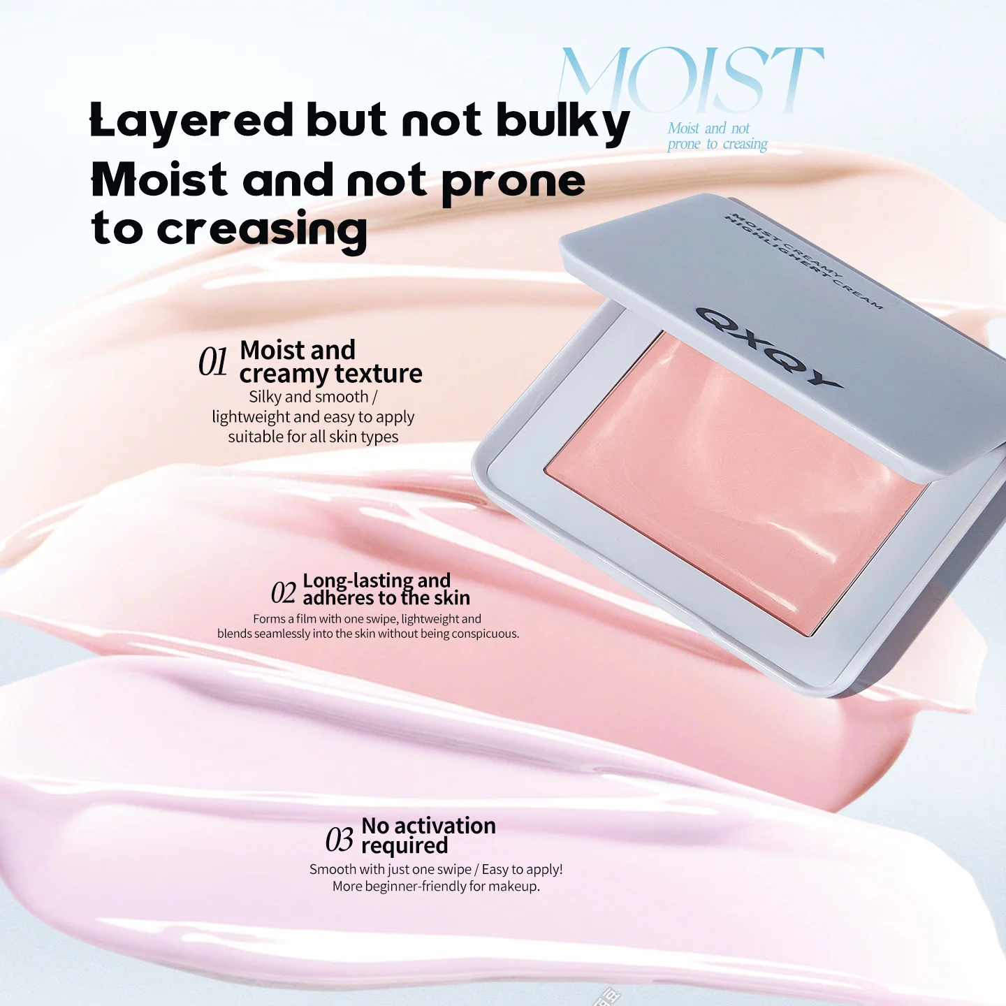 Crema evidenziatore cremosa umida Effetto schiarente naturale sul viso Trucco duraturo