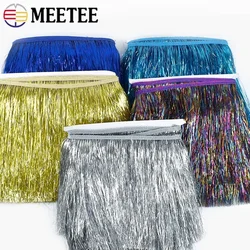 5/10Meters Meetee 10/15/20cm Shiny Tassel Fringes PET Lace Trim Clothing Latin Dress DIY Christmas Decoration Sewing Accessory