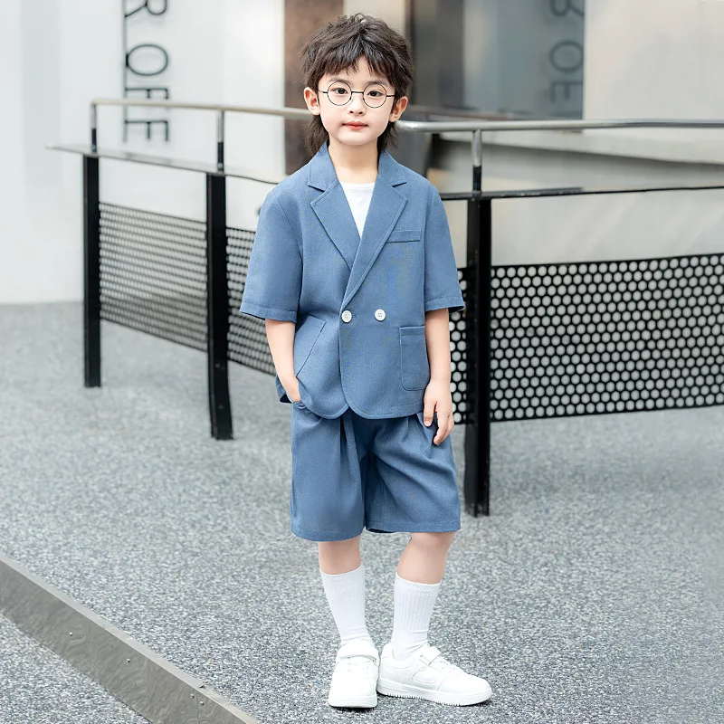 Children Summer Blazer Shorts Suits Formal Elegant Junior Boys Clothing Boys Child Wedding Suit Elementary Student Men's Clothes