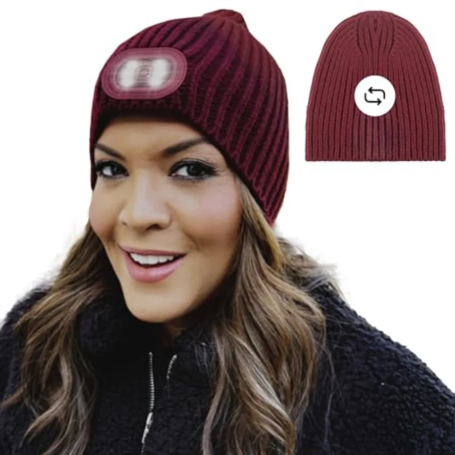 

® Rechargeable LED Beanie Hat Hands-Free Lighted Cap for Running, Walking and Camping As Seen on Oprah's Favorite Things Machin