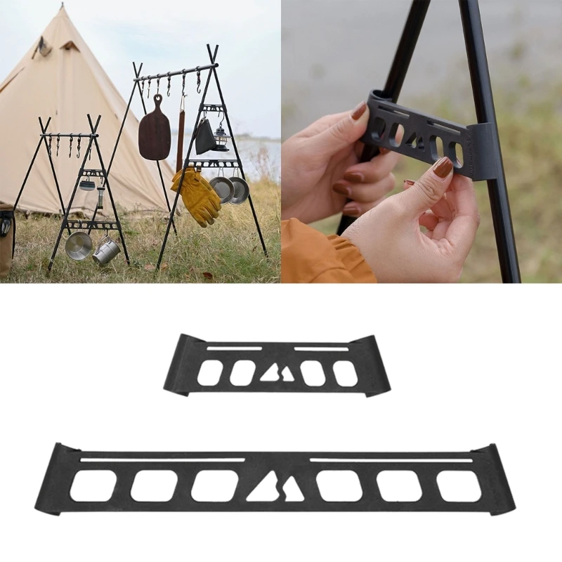 

2x Camping Tripods Side Buckle Convenient Triangles Shelf Side Buckle Expansion Hangs Rack Outdoor Tripods Stable Buckle