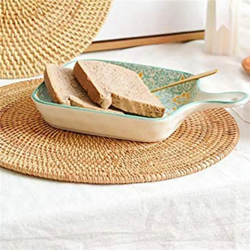 

75STO-3X Rattan Woven Placemats,Round Mats,Non Slip Heat Resistant Place Mat,Wicker Placemat,Trivets For Hot Dishes Round