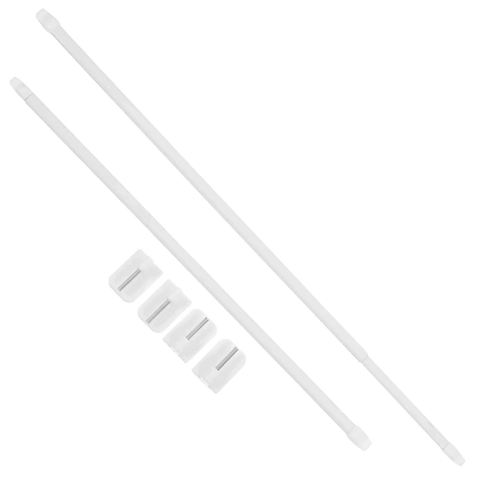 1 set Telescoping Shower Rod Bath Curtain Shower Rod Rail Adjustable Extendable No Drill Installation Strong Support