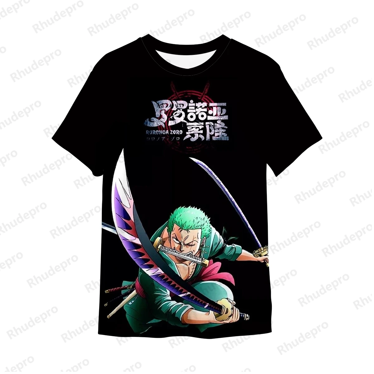 Camiseta Anime Masculina Roronoa Zoro, Monkey D Luffy, Tops Impressos em 3D, Camisetas Grandes, One Piece Fashion, Alta Qualidade, Y2k, 5XL, Novo