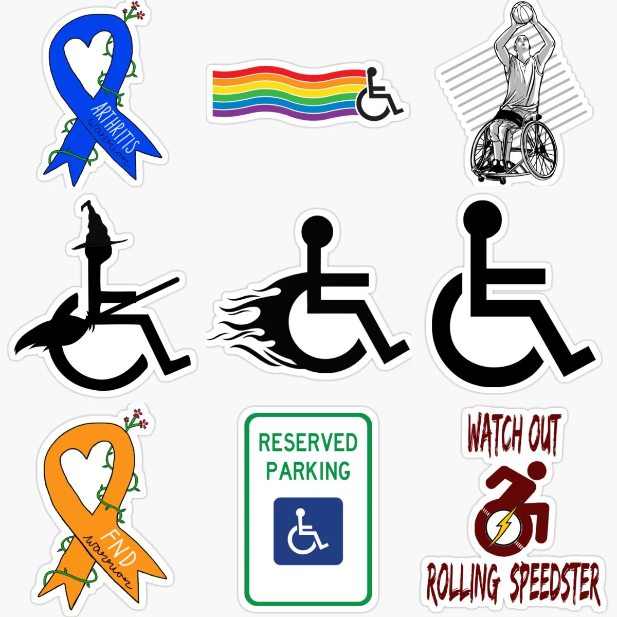 

Disabled Wheelchair Warning Sign Creative Personalized Stickers for Car Window Fridge Wall Room Decoration Accessories