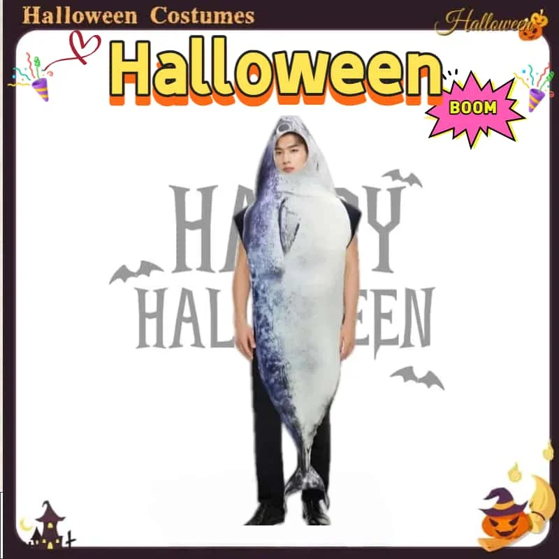 

2025 Хэллоуин, Новое поступление, костюм лосося для взрослых, фестиваль пива, вечеринка, костюм для косплея