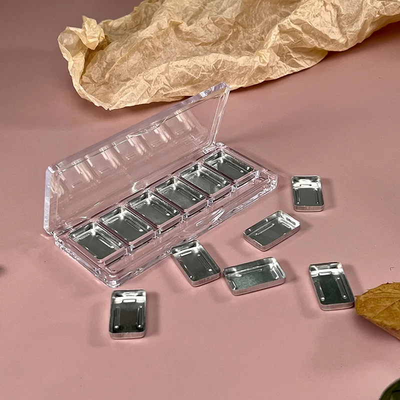 طبق عينيه فارغ لتقوم بها بنفسك أداة تجميل لوحة لتنظيم 6-شبكات أحمر الخدود مستحضرات التجميل حامل لوحة ماكياج إعادة الملء #4