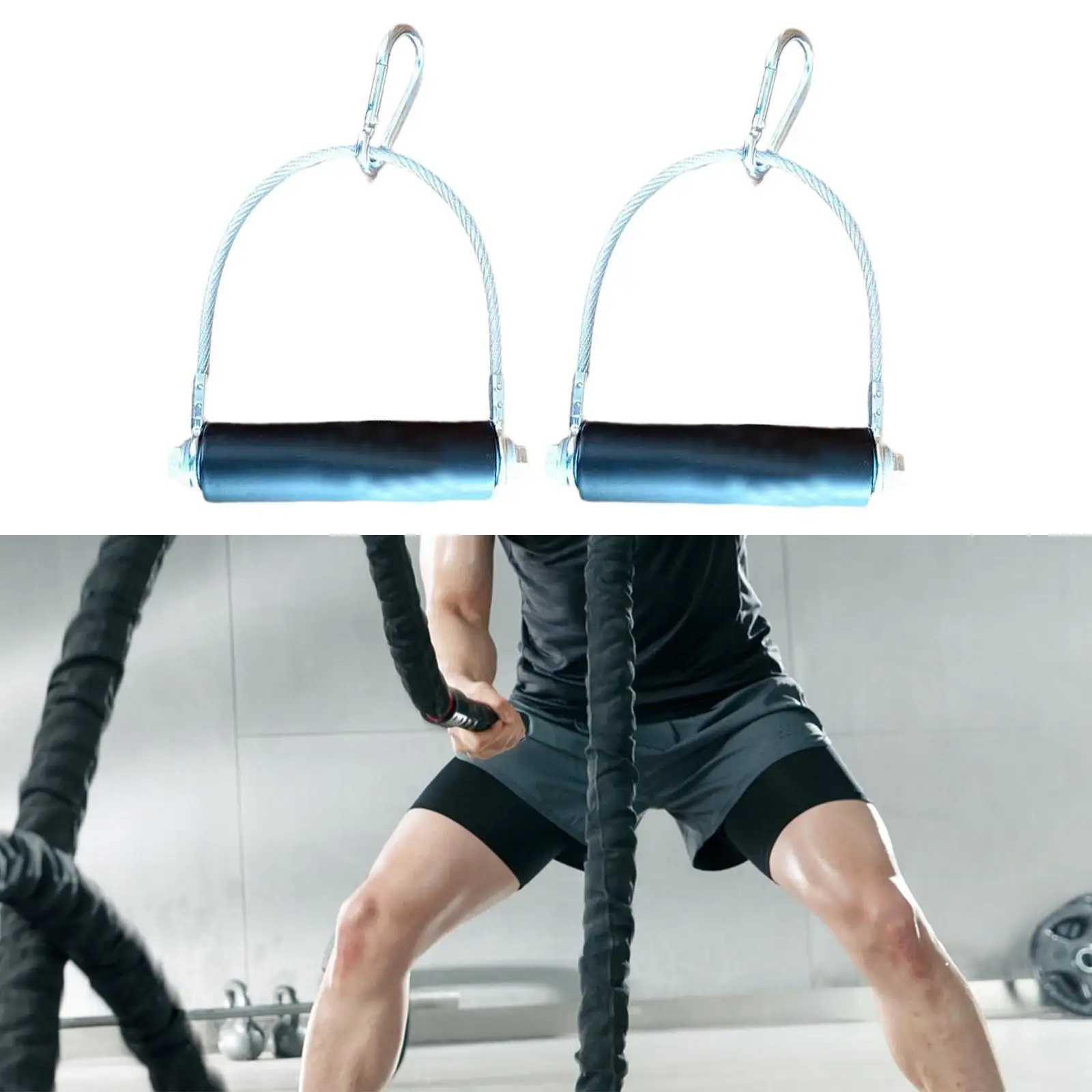 

Double D Row Handle Cable Machine Handles Heavy Duty Resistance Band Handles Grip Attachments for Bodybuilding Working Out