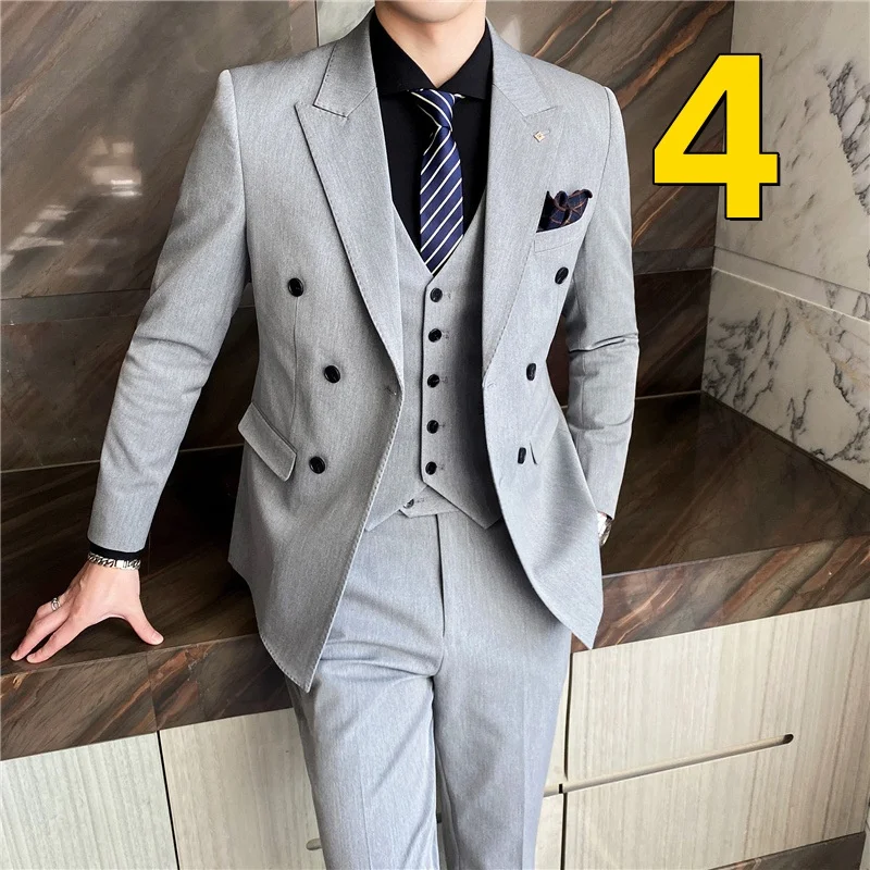 Traje a cuadros de estilo británico para hombre, traje de negocios juvenil, M6272