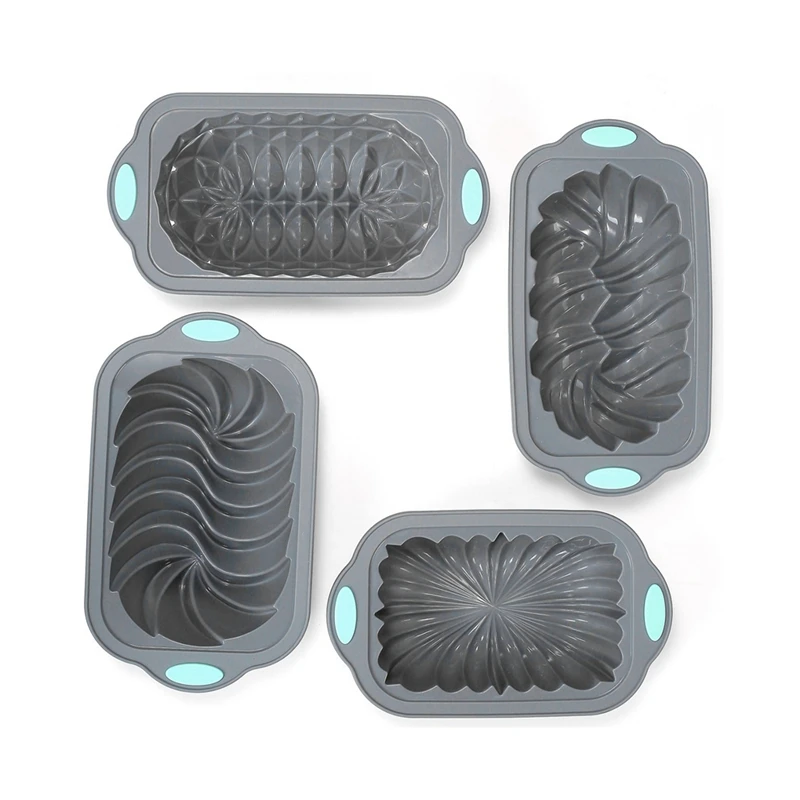 4-Piece Non-Stick Kitchen Oven Bread Pan Toast Pan Set For Banana Bread, Sandwich Bread, Pound Cake And Meatloaf