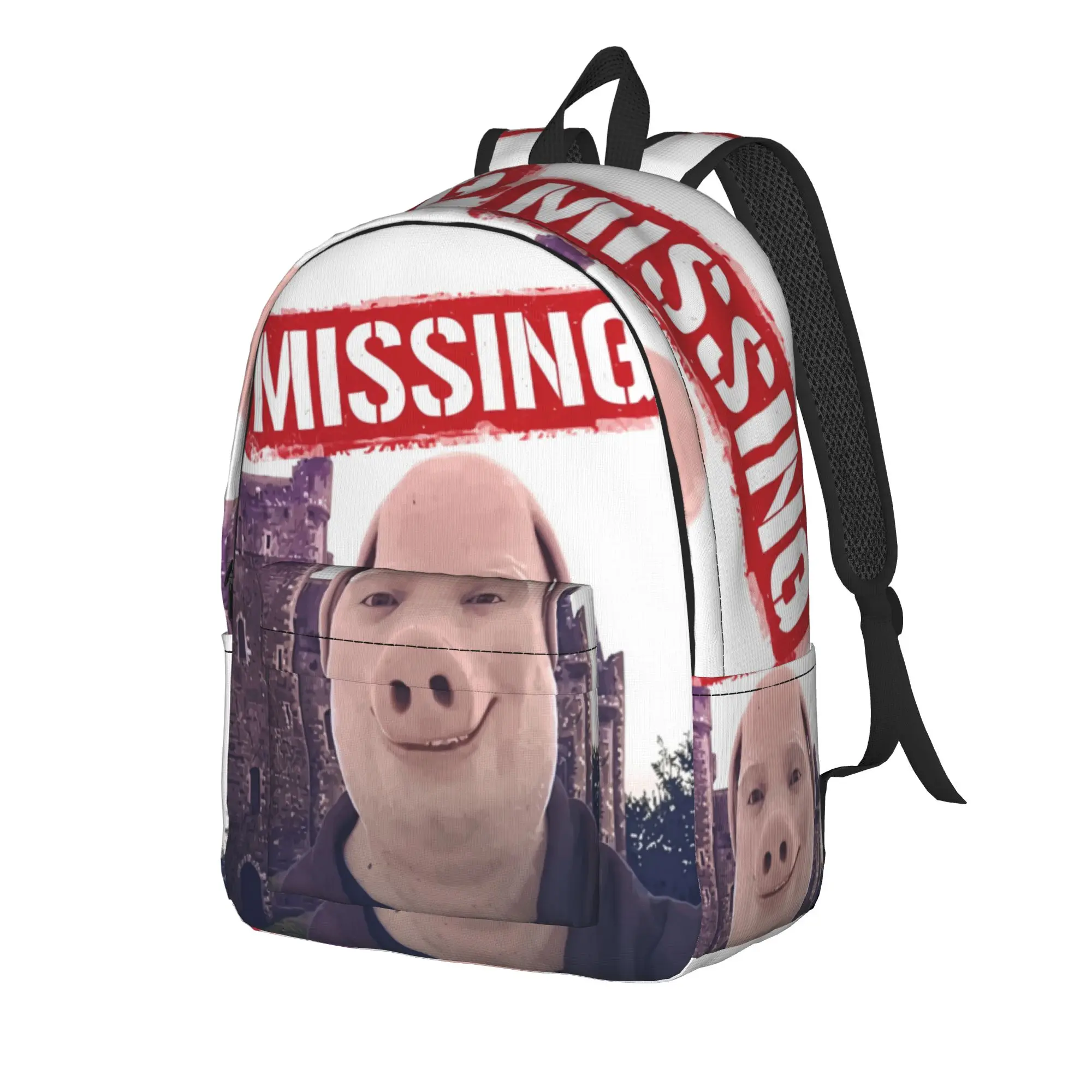 Missing John Pork Poster Backpack  Camping Backpacks Teen High Quality Soft School Bags Cute Rucksack