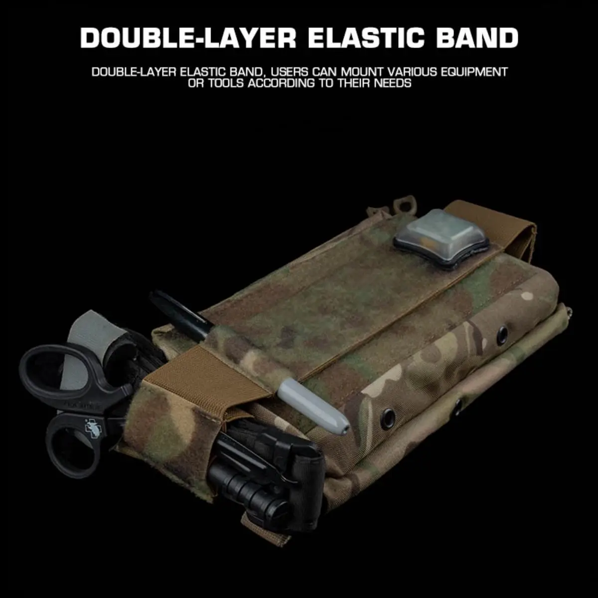 Poseidon Defense Extension Band Double-Layer Elastic Strap Carry Pen Tourniquets Scissors Lights Badges for MK4 Chest Rig