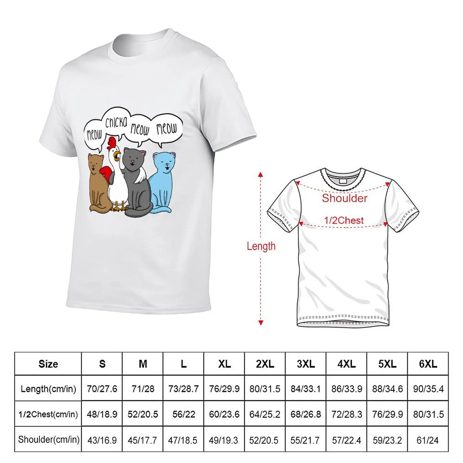 Meow Chicka Meow Meow - Chicken Cat T-Shirt anime clothes shirts graphic tees tee shirts for men