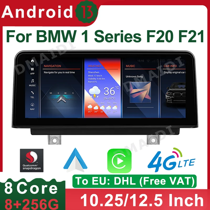 

ID8 Snapdragon Android 13 10.25 Inch 8+256G For BMW 1 Series F20 F21 GPS Navigation Screen Carplay Auto WIFI 4G 1920*720P