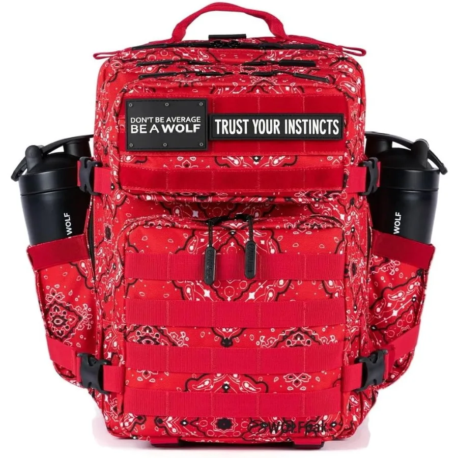 WOLFpak 25L Athletic Gym Rucksack – Robustes 1000D wasserdichtes Oxford-Material mit MOLLE-Gurtband, Laptoptasche und Dual-Cup-Halterung