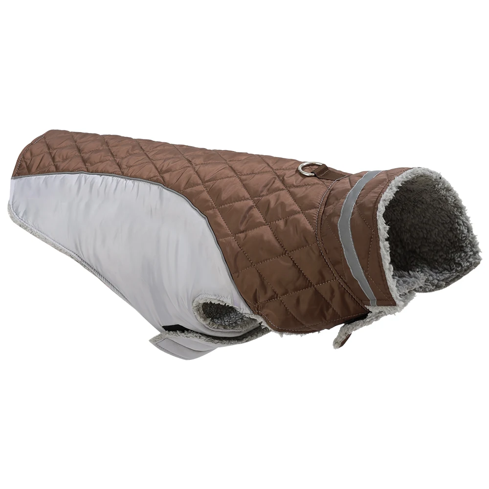 Winterwarme große Hundekleidung, reflektierende Haustierweste, dicke, mit Fleece gefütterte Jacke, Oberbekleidung für mittelgroße und große Hunde, Labrador, Mops. – Detail 4