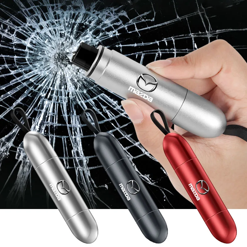 Wheel Center Caps Portable Seat Safety Hammer Car Seat Belt Window Breaker Escape Rescue Tool for Mazda Atenza Demio 2 3 CX3 CX5