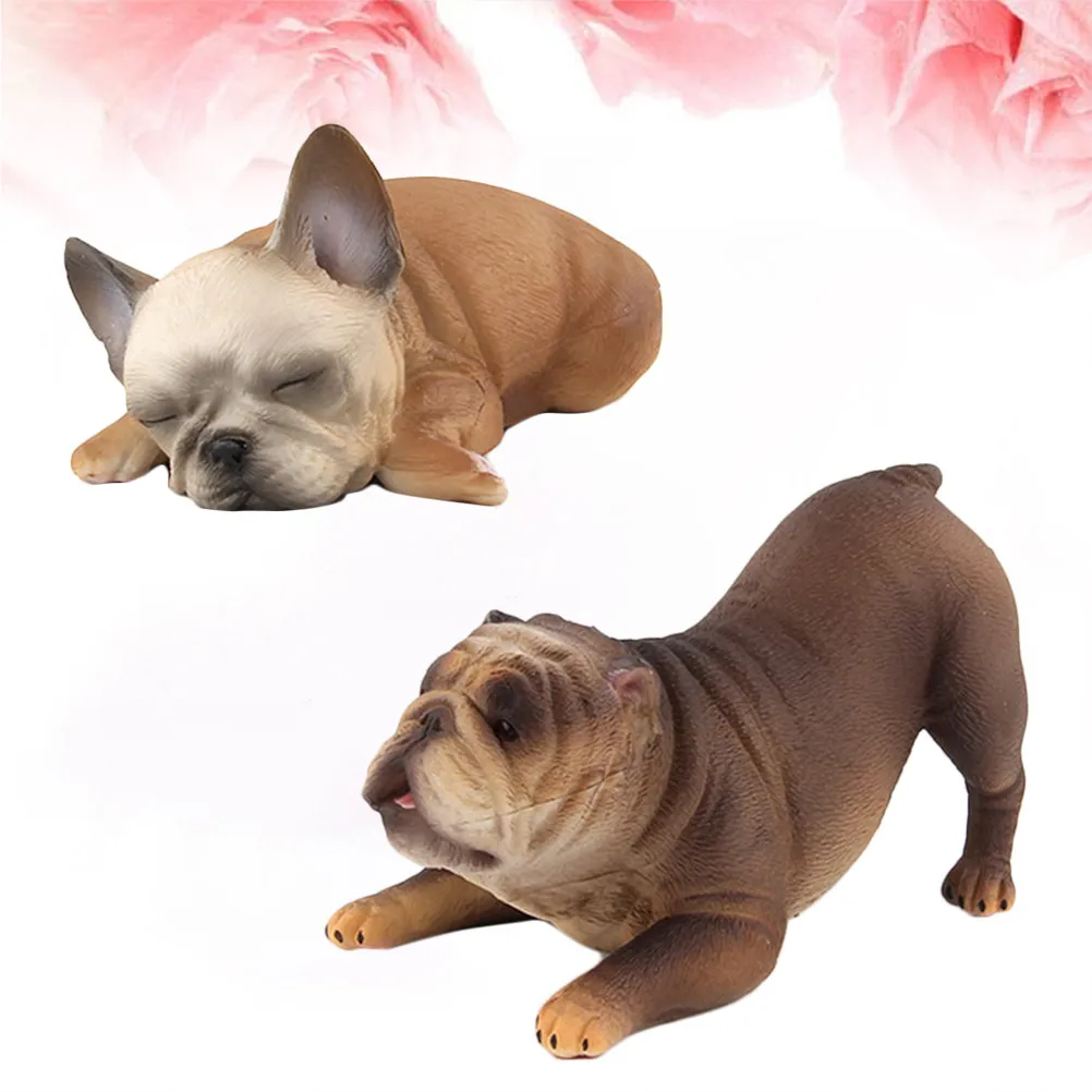 

2Pcs Solid Plastic Dog Ornaments Exquisite Craftsmanship Suitable for Various Decorations and Gifts Dog Figure Model