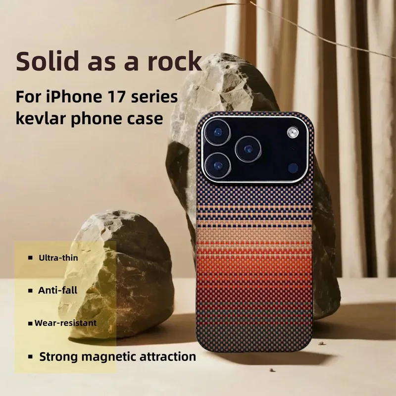 

New for iPhone 17 Pro Max Case Kevlar Aramid Fiber Magsafe Magnetic Ultra-Thin Shockproof cover for iPhone 17Pro