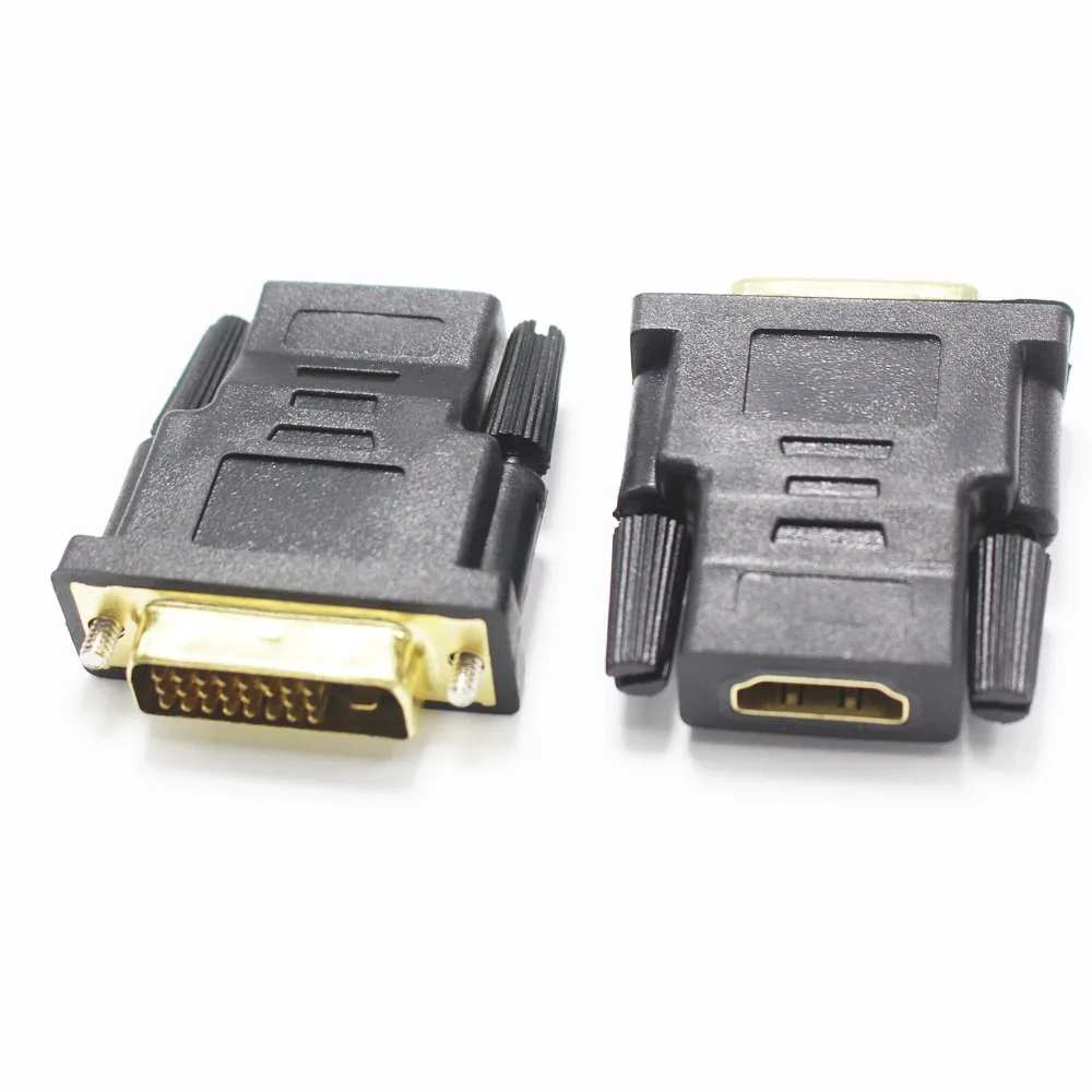 1pcs DVI 24+1 Male To HDMI Female Plug jack Bidirectional Transmission  Adapter Connector For Video Card