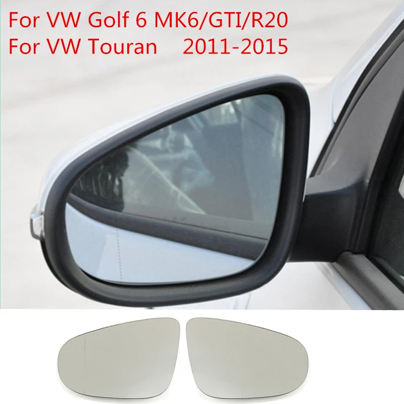Стекло бокового зеркала для Volkswagen Golf 6 MK6 GTI R20 Touran 2011-2015, с подогревом, линза зеркала заднего вида, автомобильные аксессуары Стекло бокового зеркала для Volkswagen Golf 6 MK6 GTI R20 Touran 2011-2015, с подогревом, линза зеркала заднего вида, автомобильные аксессуары
