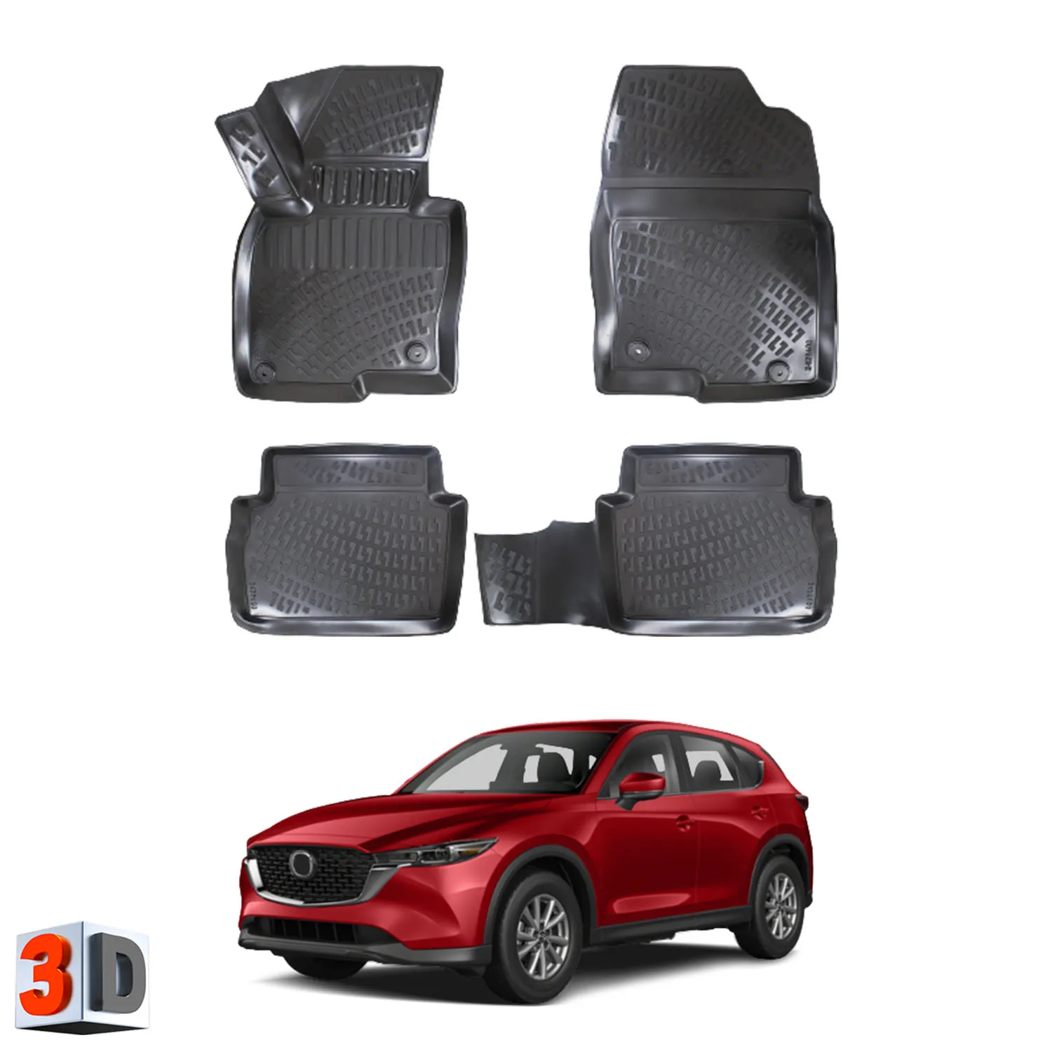 Mazda CX5 - (2017-2022) Floor Mats Liner Waterproof 3D - (Black)