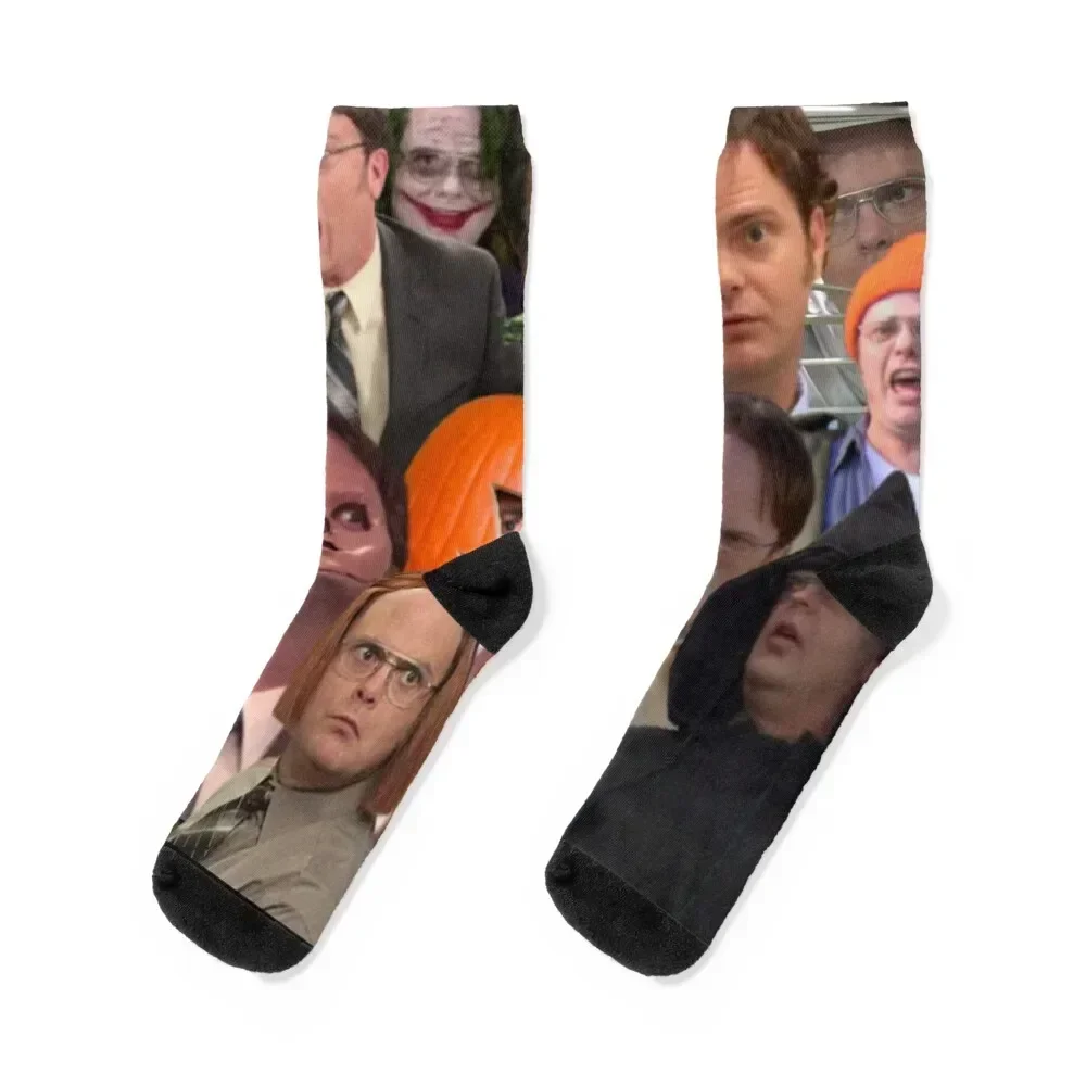 

Dwight Schrute Collage Socks floral gifts custom sports custom Luxury Woman Socks Men's new in's FASHION sport Women Socks Men's