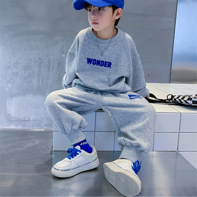 Boys Suit Sweatshirts +Pants Cotton 2Pcs/Sets 2022 Lasted Spring Autumn Sports Sets Tracksuit Children Clothing