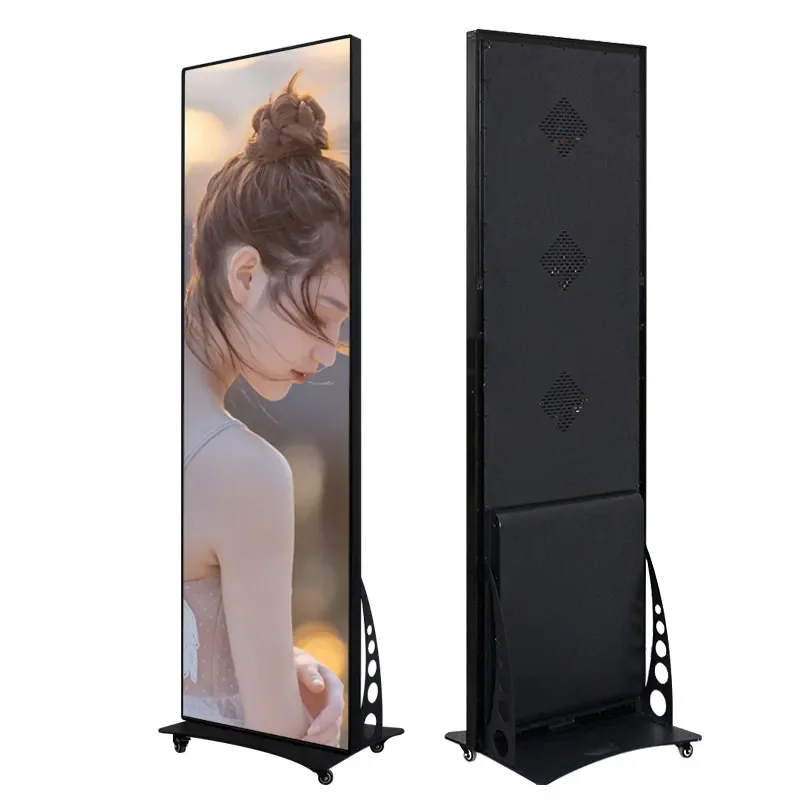 P1.86 Smart Poster Led Sign for Fashion Shop Indoor Outdoor Floor Stand Easy Move Wifi Control Poster Led Sign Display Screen view 5