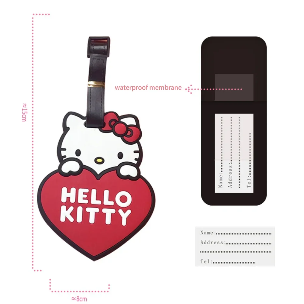 Kawaii Sanrio Luggage Tag Cute Cartoon Hello Kitty Kuromei Melody Silica Suitcase Id Address Holder Luggage Boarding Portable image 3