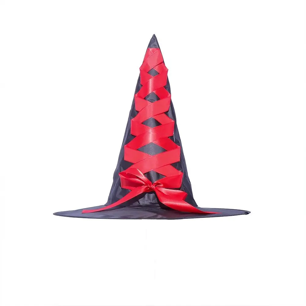 

3D Halloween Witch Hat Cartoon Eye-catching Halloween Broom Ornaments DIY Witch Dress Up Ornaments Festival Atmosphere
