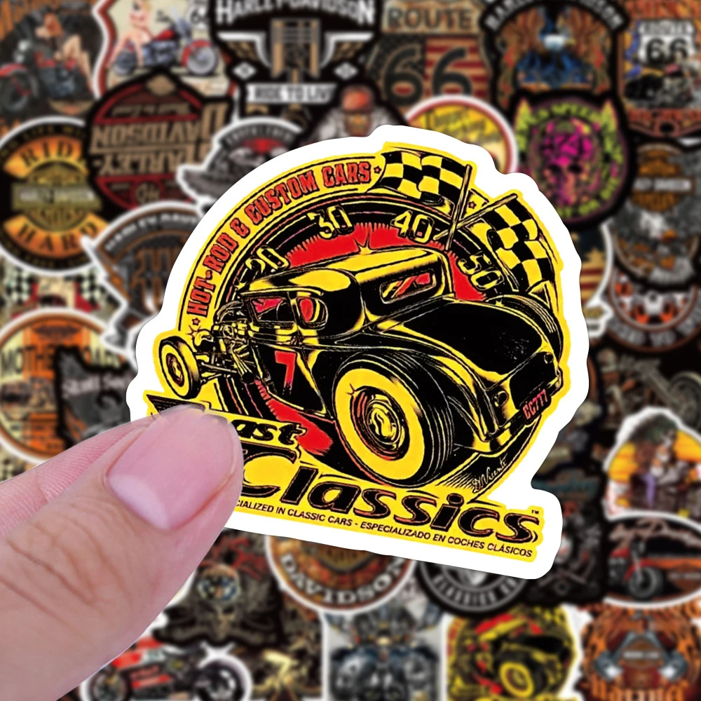 10/30/50PCS Cartoon Motorcycle Cool Trend Creative Graffiti Sticker Bike Skateboard Car Helmet Laptop Computer Wholesale