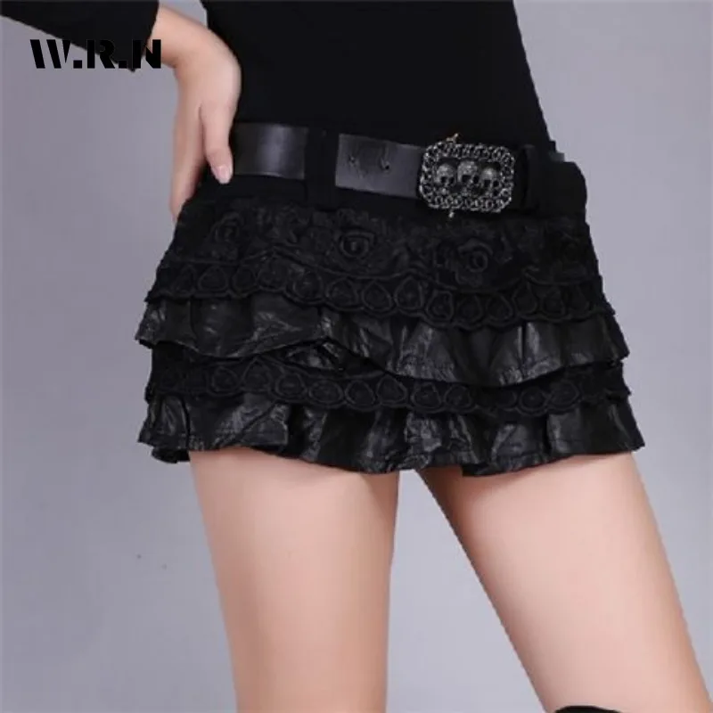 Women Dark Academia Gothic Mini Lace Skirt With Belt Gyaru Hot Sexy Coquette Japanese Y2k Harajuku 2000s Coquette Cyber Punk