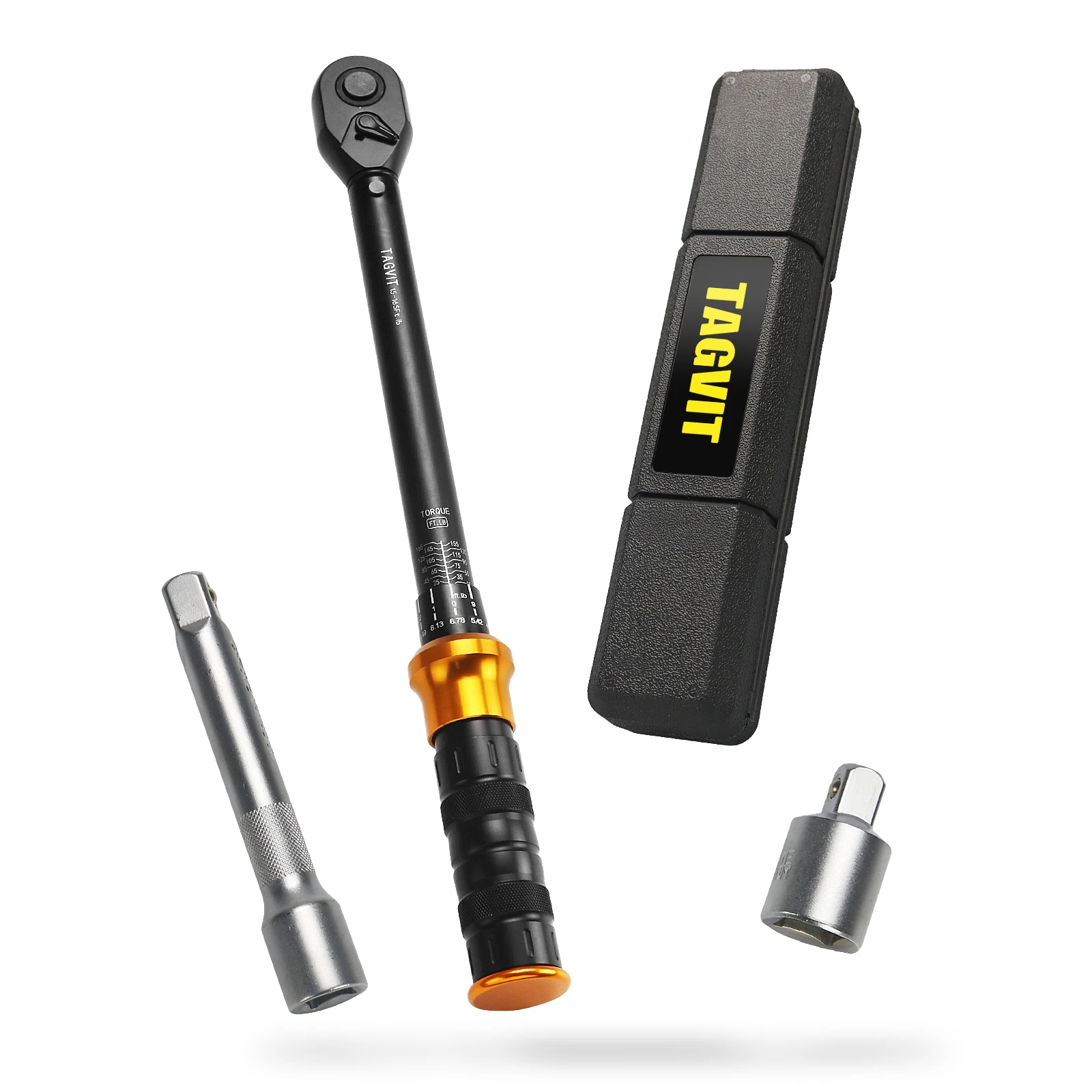 

TAGVIT 1/2" Drive 15-165Ft.lb/ 20.5-223.7N.m Adjustable Torque Wrench Dual-Range, Accuracy 3%, Car Automotive Repair Wrench Set