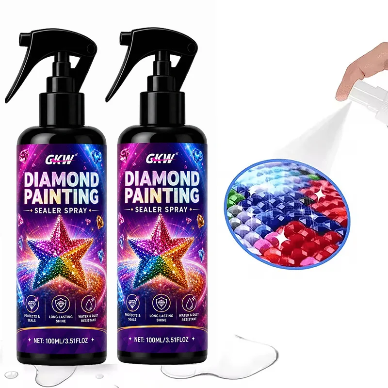 Diamond Painting Sealer Spray, Fast‑Dry Non‑Sticky Clear, Stop Diamond Shedding, Lock Shine Anti‑Yellowing, for Puzzles & DIY